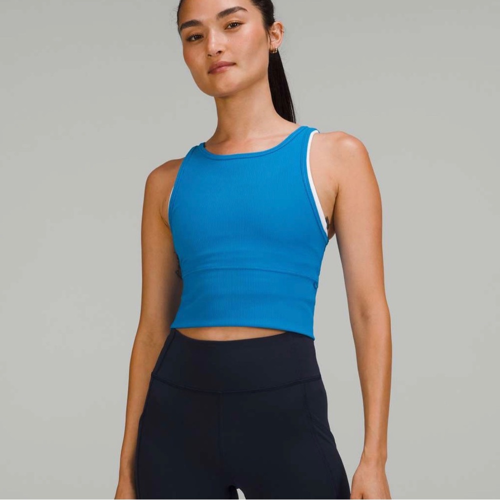 Lululemon Power Pivot Ribbed Tank Top in Poolside - Size 8